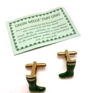 Vintage Green Wellie Cuff Links